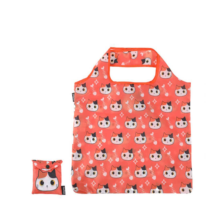 Borsa Shopper in poliestere gatto con macchia