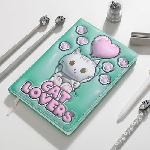 Notebook A5 pagine bianche con copertina 3D, squishy 196 facciate (WHITE CAT)