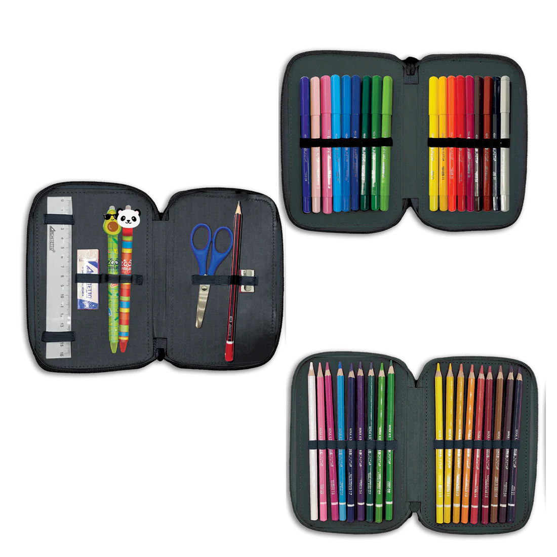 Astuccio 3Zip TINTA UNITA Zoo Fuxia