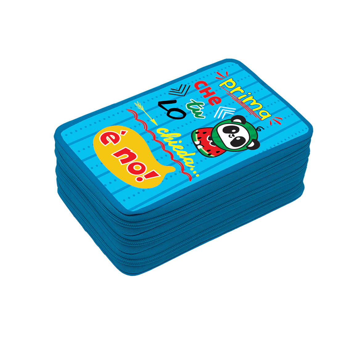 Astuccio 3Zip TINTA UNITA Zoo Azzurro