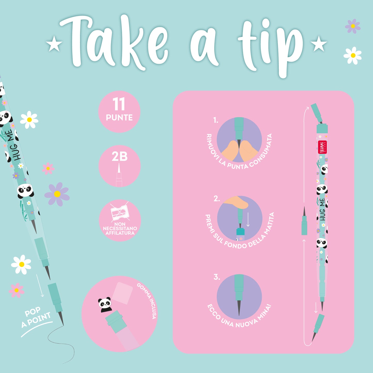 Matita Impilabile con Gomma - Take a Tip