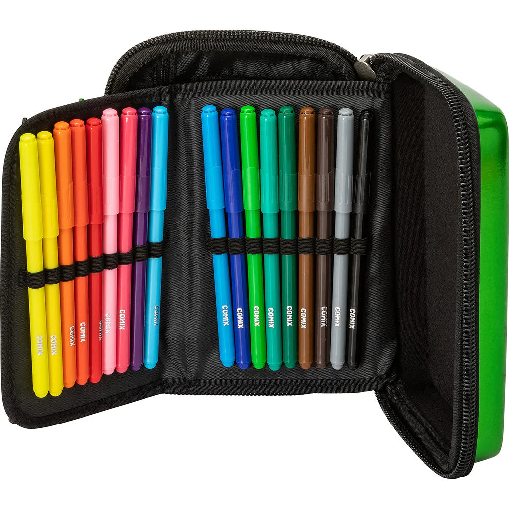 Astuccio Corredo Maxi Zip COMIX Flash Verde