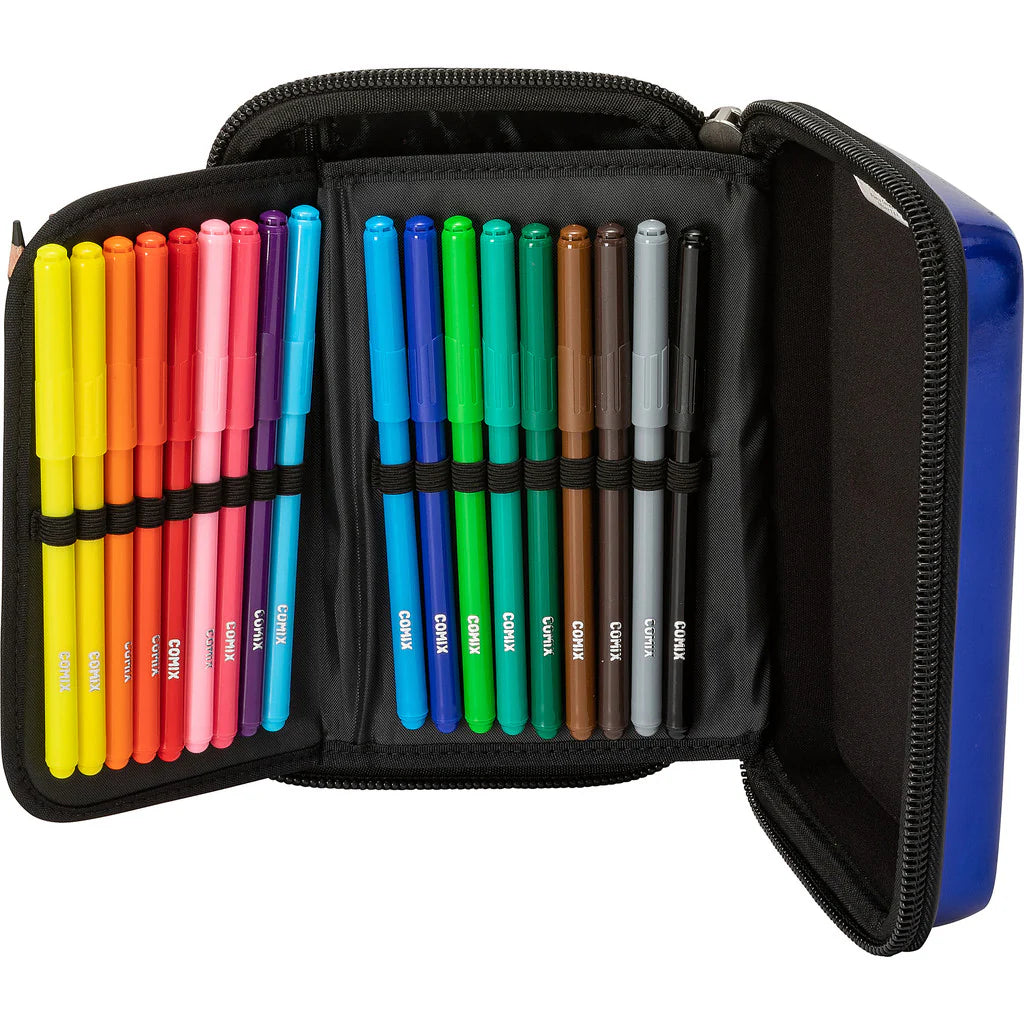 Astuccio Corredo Maxi Zip COMIX Flash Blu