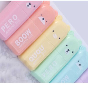 Set 6 mini evidenziatori ORSO macaron