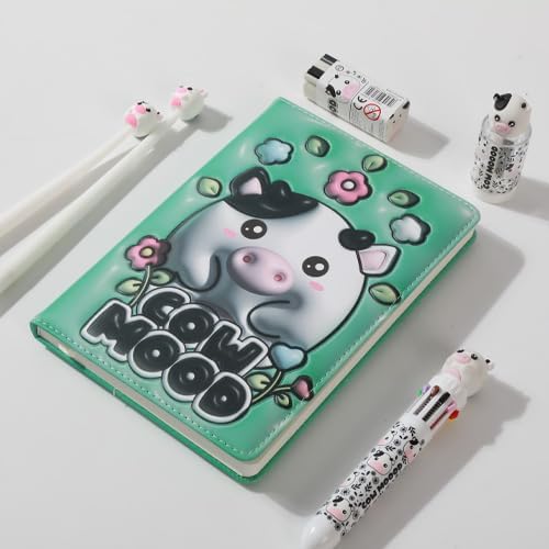 Notebook A5 pagine bianche con copertina 3D, squishy 196 facciate (COW)