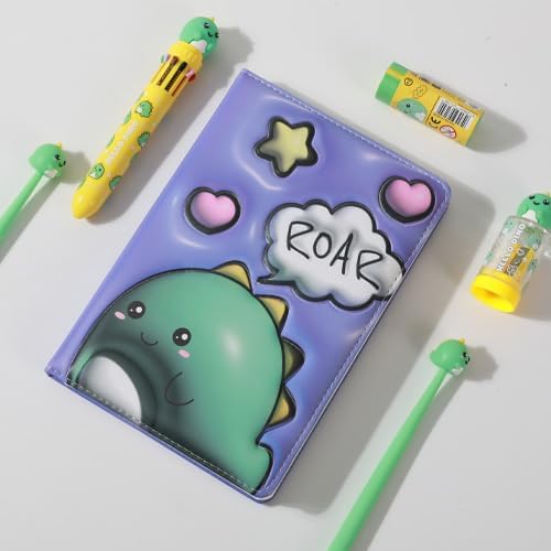Notebook A5 pagine bianche con copertina 3D, squishy 196 facciate (DINO)