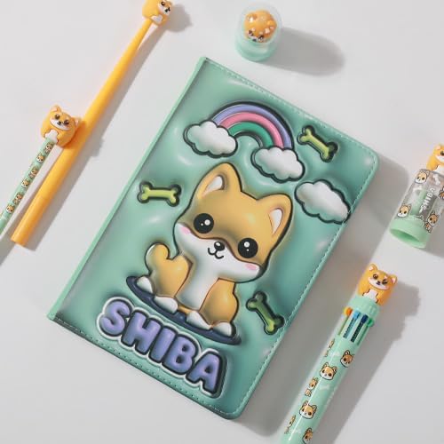 Notebook A5 pagine bianche con copertina 3D, squishy 196 facciate (SHIBA)