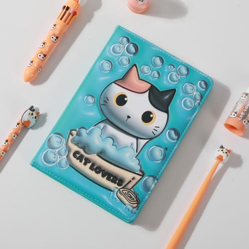 Notebook A5 pagine bianche con copertina 3D, squishy 196 facciate (ORANGE CAT)