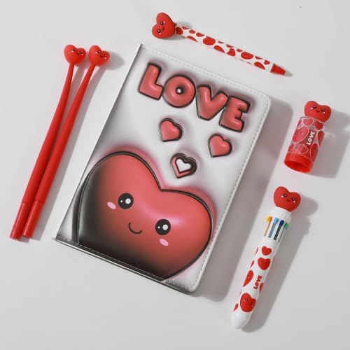 Notebook A5 pagine bianche con copertina 3D, squishy 196 facciate (LOVE)