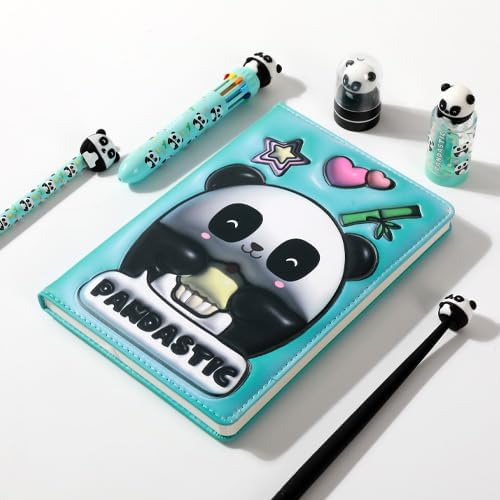 Notebook A5 pagine bianche con copertina 3D, squishy 196 facciate (PANDA)