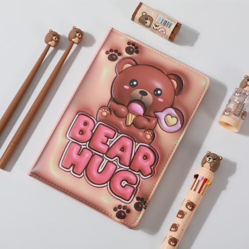 Notebook A5 pagine bianche con copertina 3D, squishy 196 facciate (BEAR)