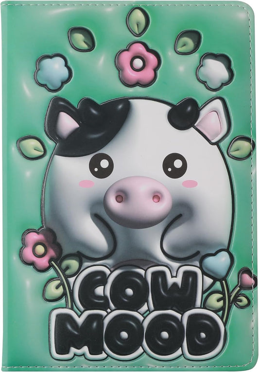Notebook A5 pagine bianche con copertina 3D, squishy 196 facciate (COW)