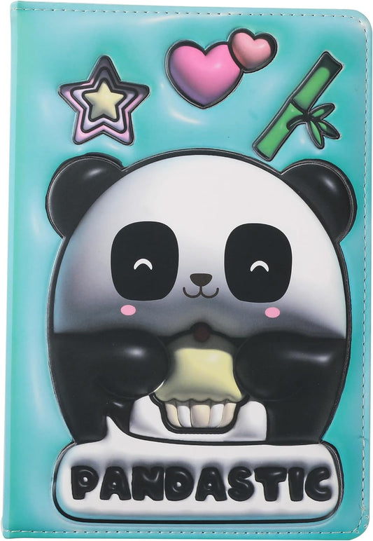 Notebook A5 pagine bianche con copertina 3D, squishy 196 facciate (PANDA)