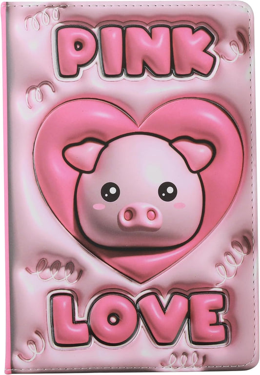 Notebook A5 pagine bianche con copertina 3D, squishy 196 facciate (PIG)