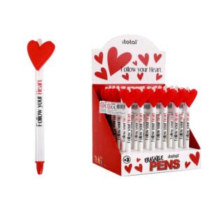 Penna cancellabile CUORE ROSSO