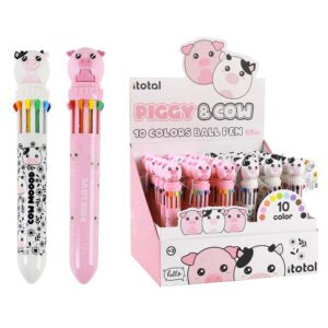 Penna 10 colori 3D MUCCA e MAIALINO