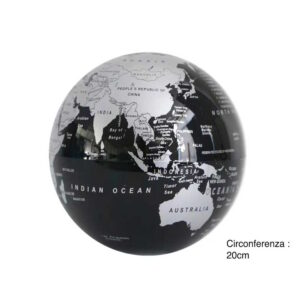 Mini mappamondo nero e argento 20cm