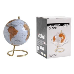 Mini Mappamondo Girevole Bianco