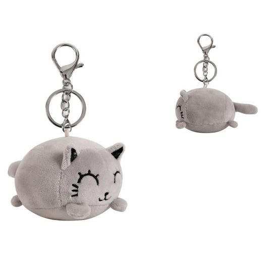 Mini Peluche con portachiavi GATTO GRIGIO