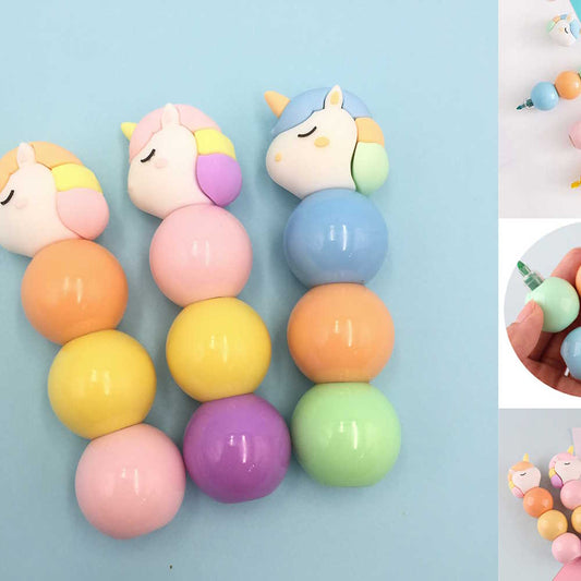 Evidenziatori palline UNICORNO colori misti